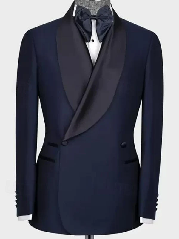 Men's Wedding Prom Solid Colored Daily Lightweight Casual Tailored Fit Double Breasted Two-buttons 2 Piece Suits - Image 6