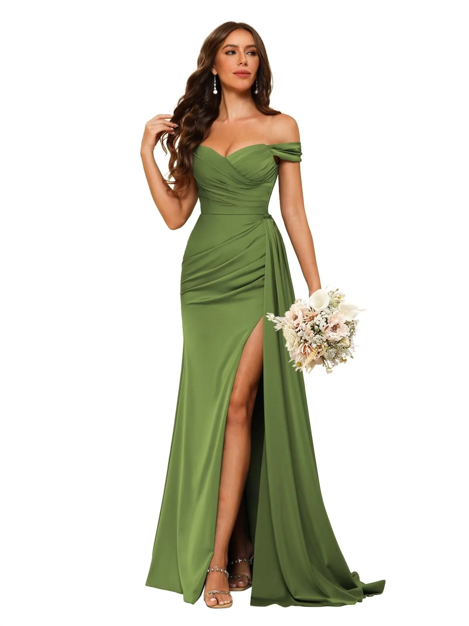 Mermaid/Trumpet Sweetheart Neck Floor-Length Bridesmaid Dresses - Image 23