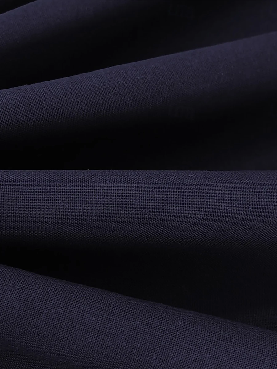 Navy Blue Men's Solid Colored 2 Pieces Single Breasted Two-buttons Casual Business Suits - Image 2