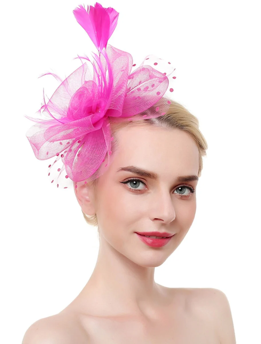 Organza Elegant Wedding Cocktail Party Feather Fascinator/Headpiece With MiniSpot - Image 10