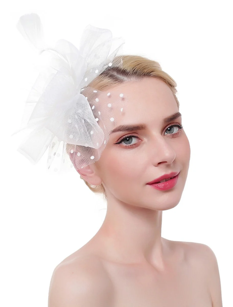 Organza Elegant Wedding Cocktail Party Feather Fascinator/Headpiece With MiniSpot - Image 5