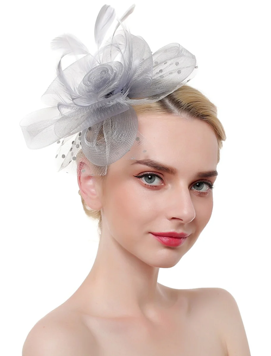 Organza Elegant Wedding Cocktail Party Feather Fascinator/Headpiece With MiniSpot - Image 8
