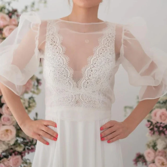 Organza Wedding Wraps With Ruffles For Wedding - Image 2