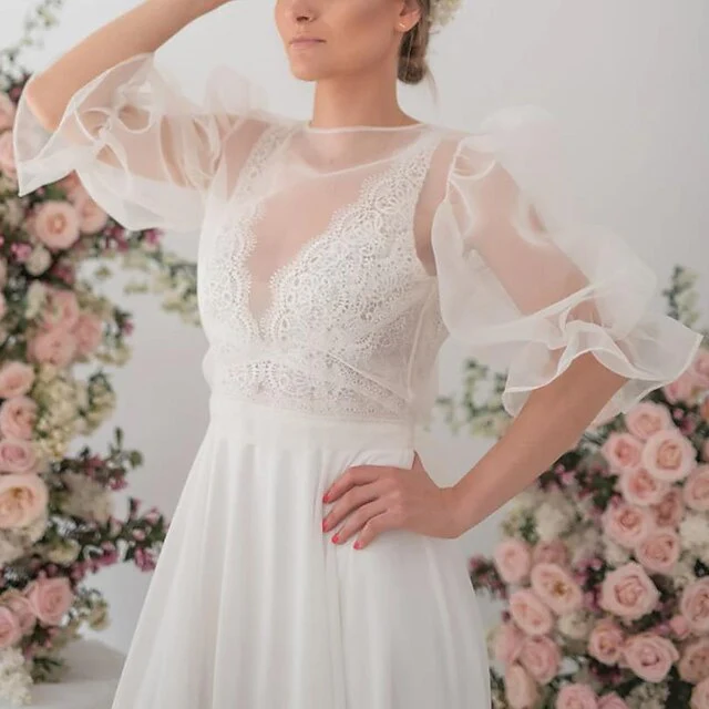 Organza Wedding Wraps With Ruffles For Wedding - Image 4