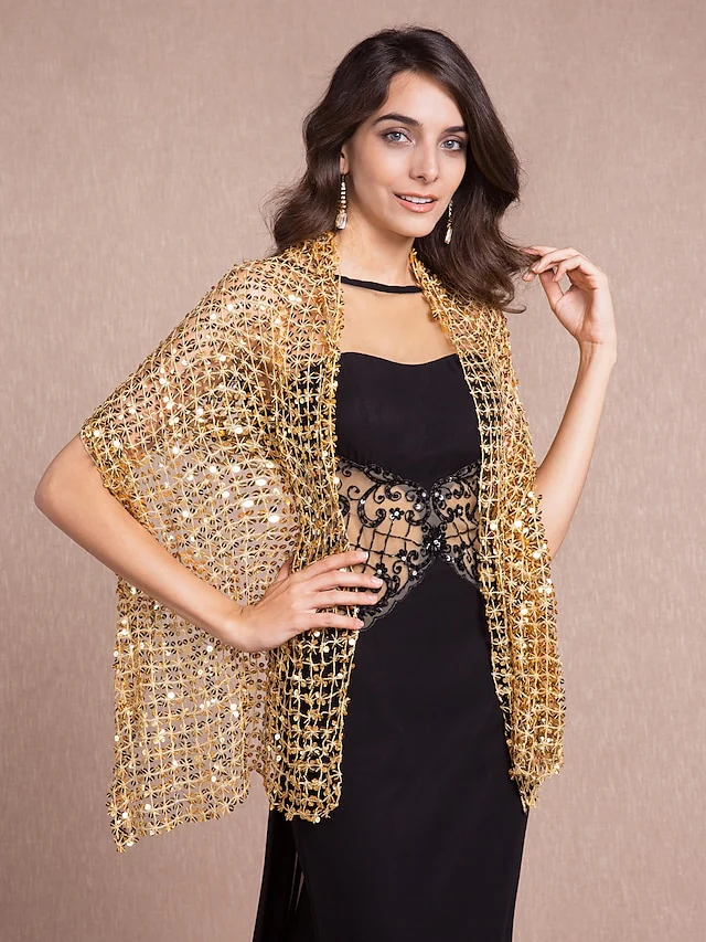 Party Evening Wedding Guest Wraps / Shawls With Sequin - Image 3