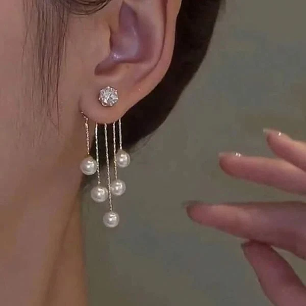 Pearl Drop Earrings - Image 2