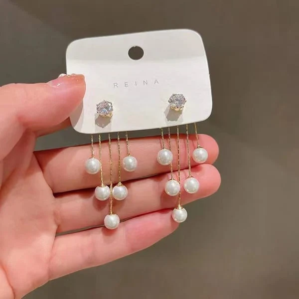 Pearl Drop Earrings - Image 3