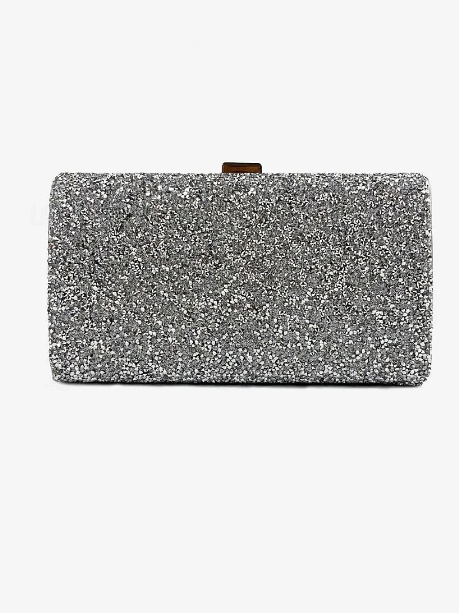 Polyester Large Capacity Multi Carry Rhinestone Chain Evening Bags - Image 10