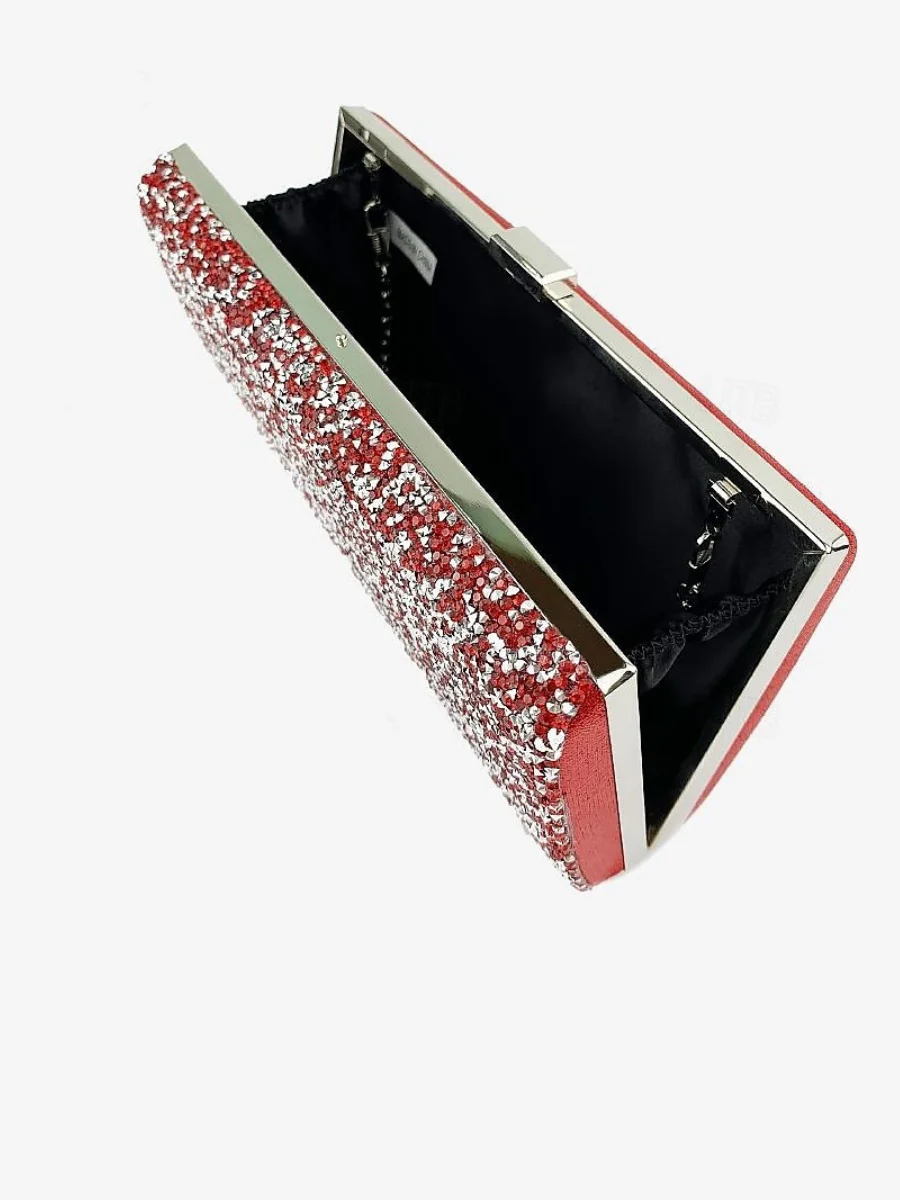 Polyester Large Capacity Multi Carry Rhinestone Chain Evening Bags - Image 4
