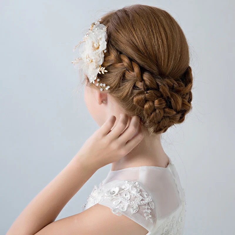 Pretty /Unique Fashionable Flower Headpiece/Barrettes with Pearl - Image 3