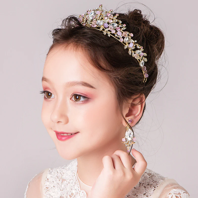Retro Children's Rhinestone Princess Crown Headpiece Accessories - Image 4
