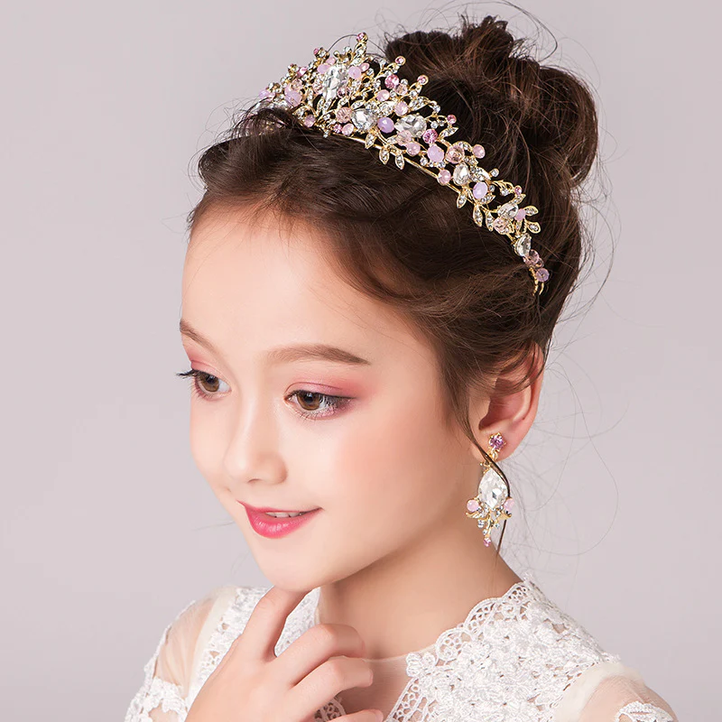 Retro Children's Rhinestone Princess Crown Headpiece Accessories - Image 5