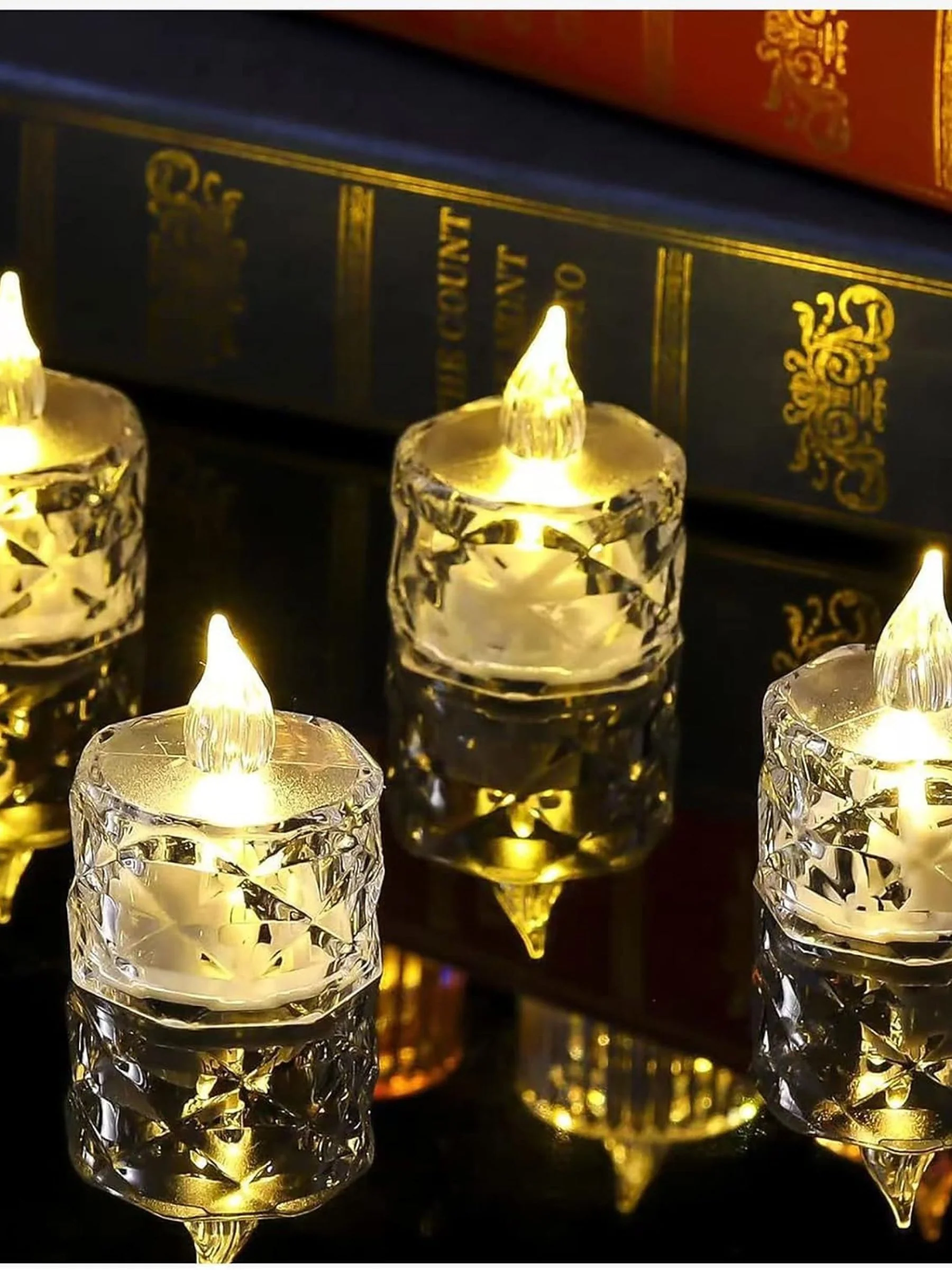 Retro Crystal Flameless Candle Atmospheric Lights (3 pics of set) - Image 2