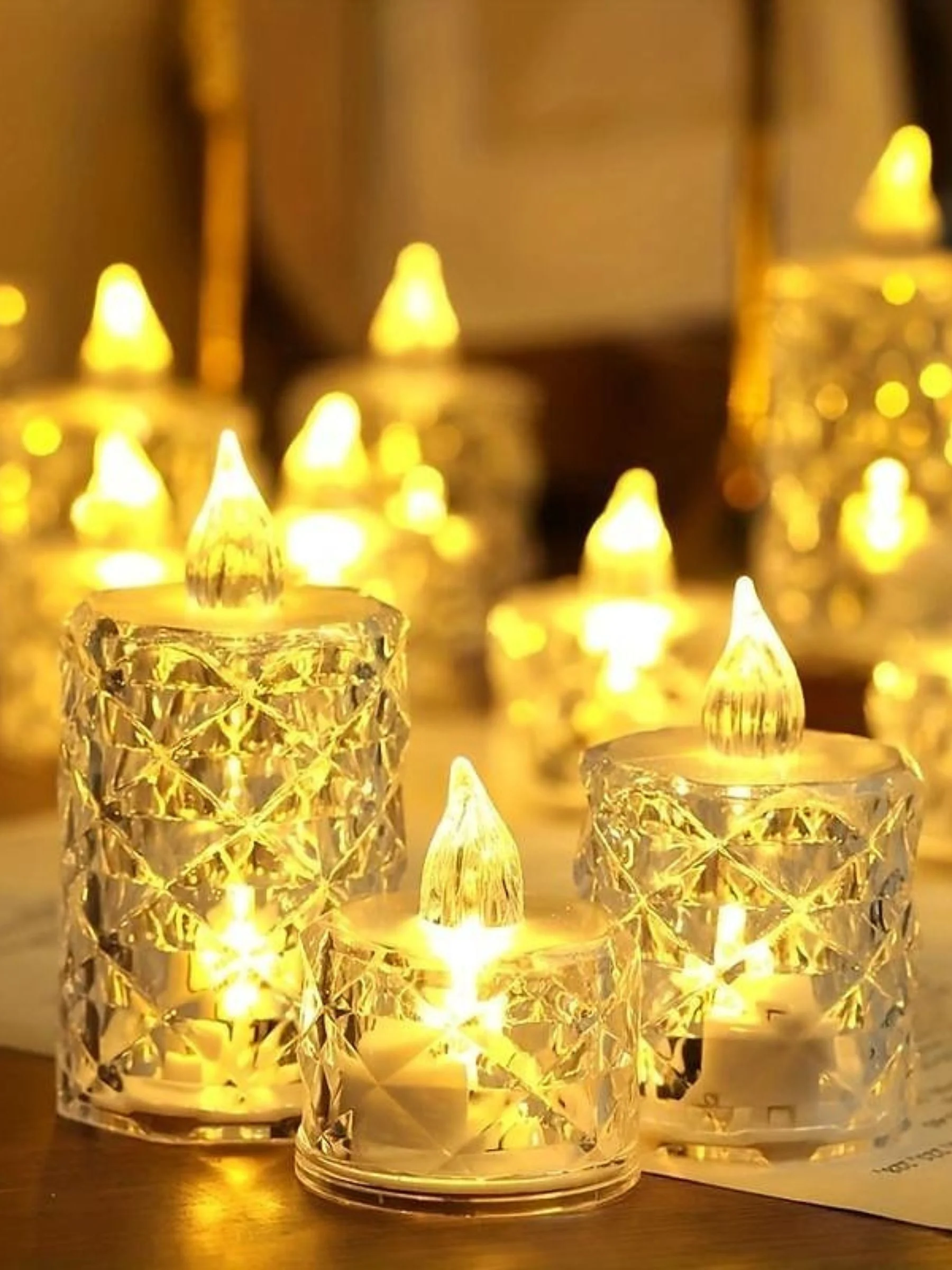 Retro Crystal Flameless Candle Atmospheric Lights (3 pics of set) - Image 5