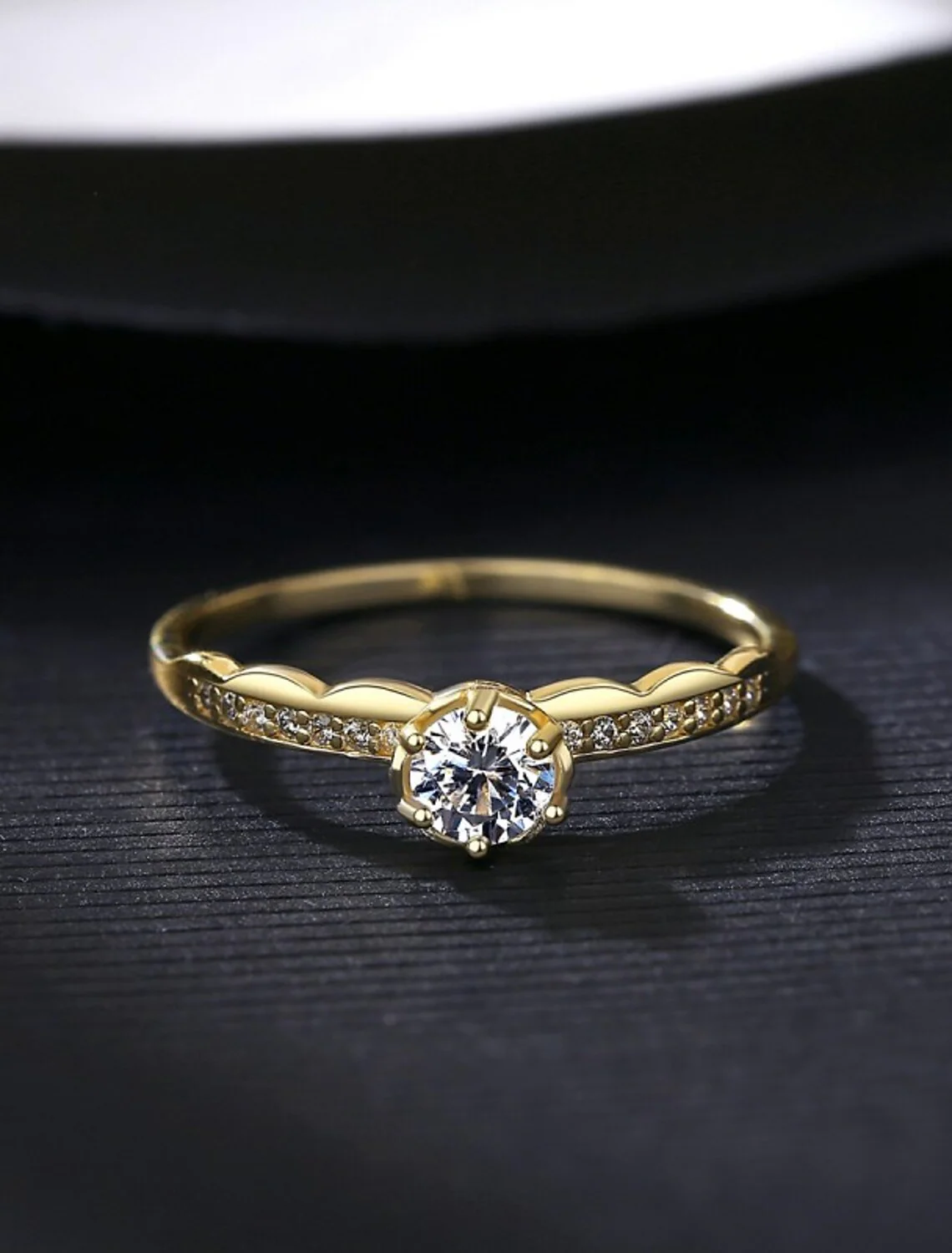 Ring Party Classic Gold S925 Sterling Silver Precious Stylish Simple - Image 3