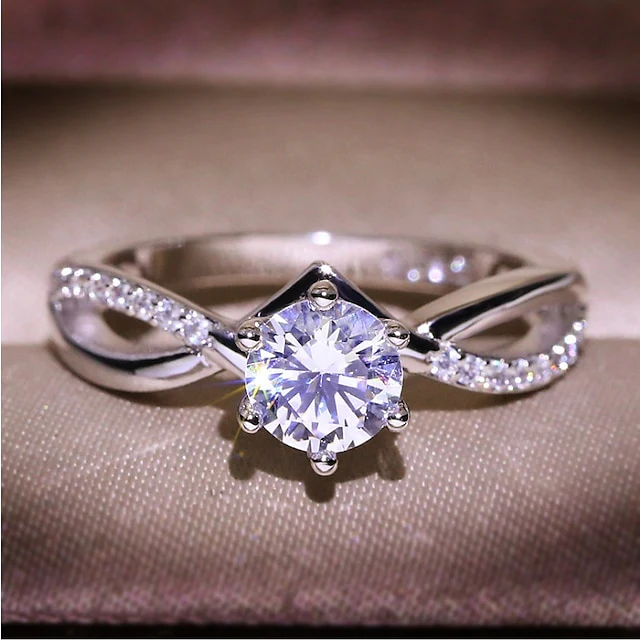 Ring Party Classic Silver Alloy Simple Elegant - Image 3