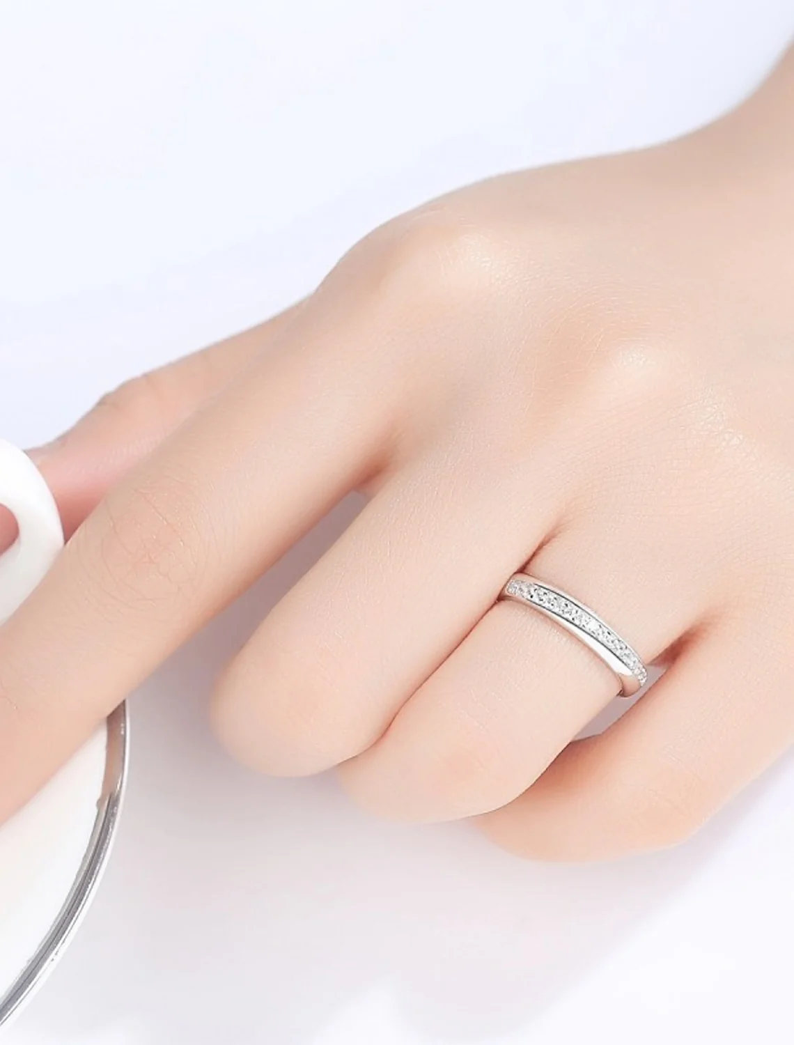 Ring Wedding Classic Silver S925 Sterling Silver Precious Stylish Simple - Image 5