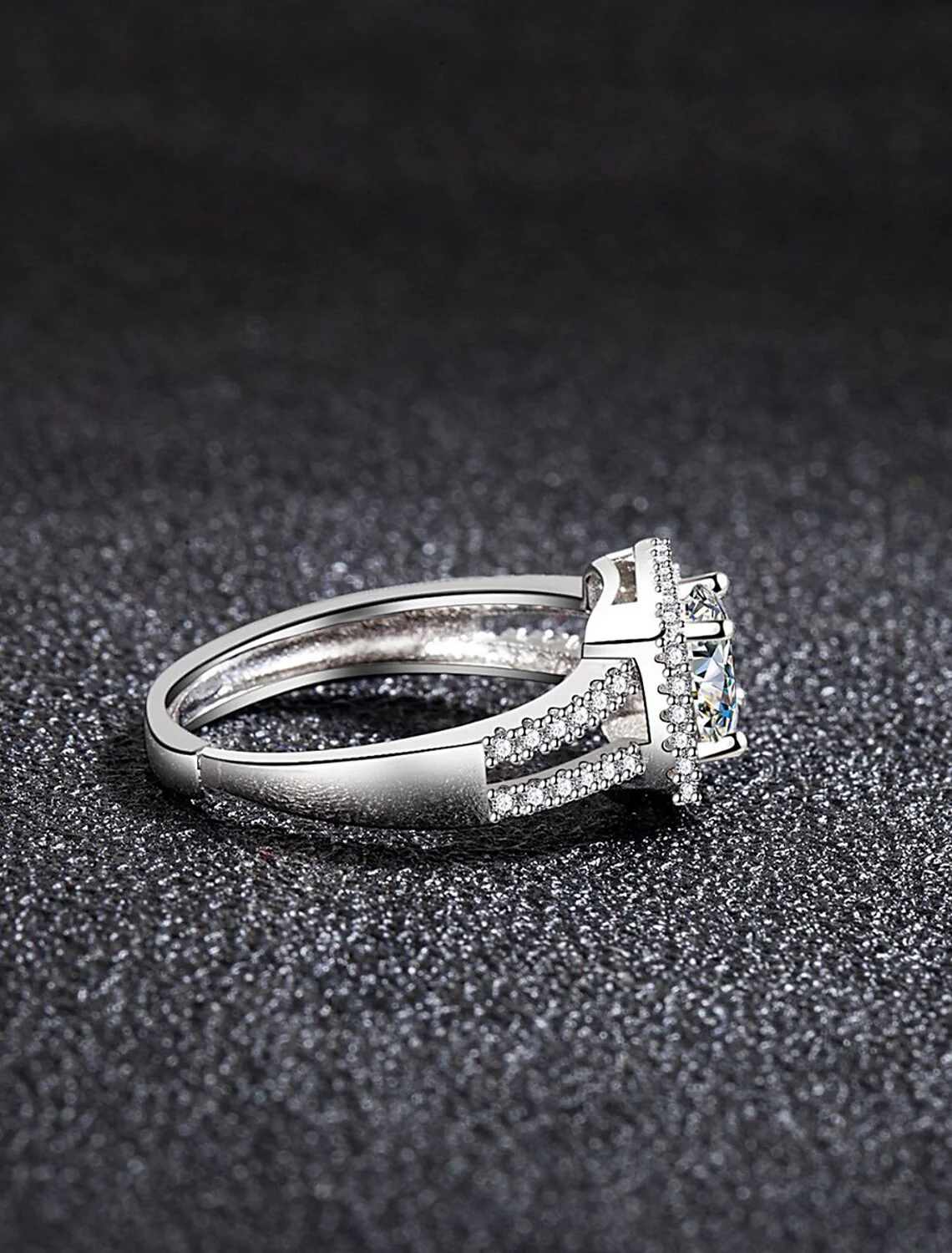 Ring Wedding Geometrical Silver Rhinestone S925 Sterling Silver Stylish Simple Luxury - Image 4