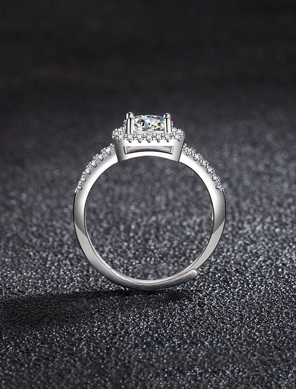 Ring Wedding Geometrical Silver Rhinestone S925 Sterling Silver Stylish Simple Luxury - Image 5