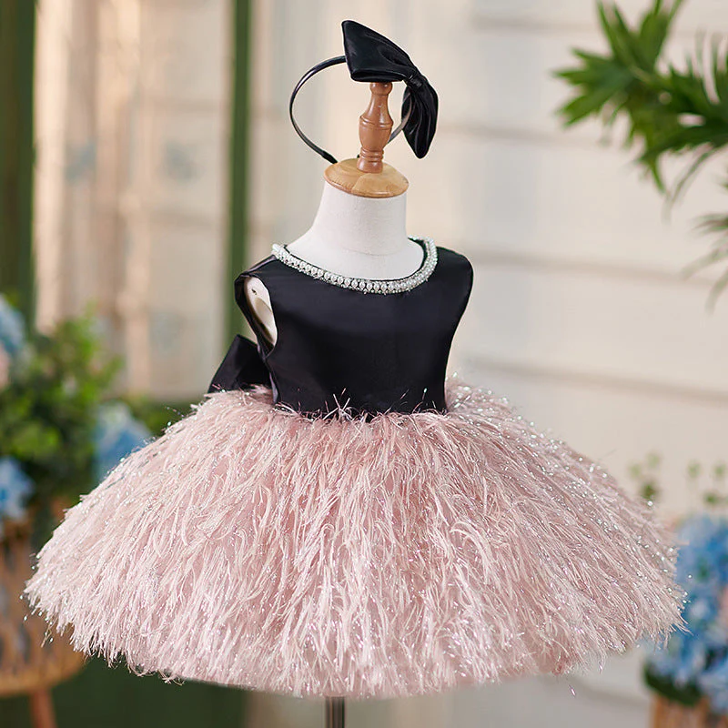 Satin Knee-length 1st Birthday Party Baby Girl Dress - Image 3