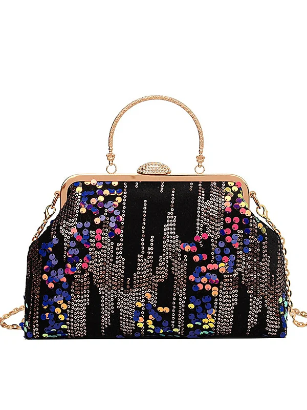 Sequin Large Capacity Foldable Clutches Handbags With Synthetic - Image 2