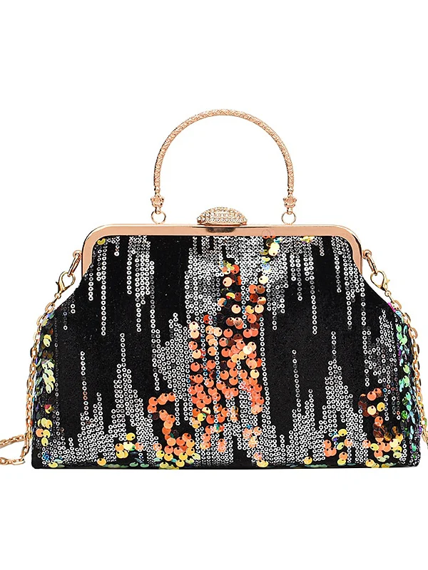 Sequin Large Capacity Foldable Clutches Handbags With Synthetic - Image 3