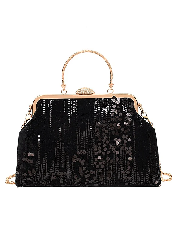 Sequin Large Capacity Foldable Clutches Handbags With Synthetic - Image 4