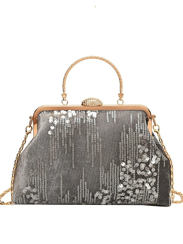 Sequin Large Capacity Foldable Clutches Handbags With Synthetic - Image 6