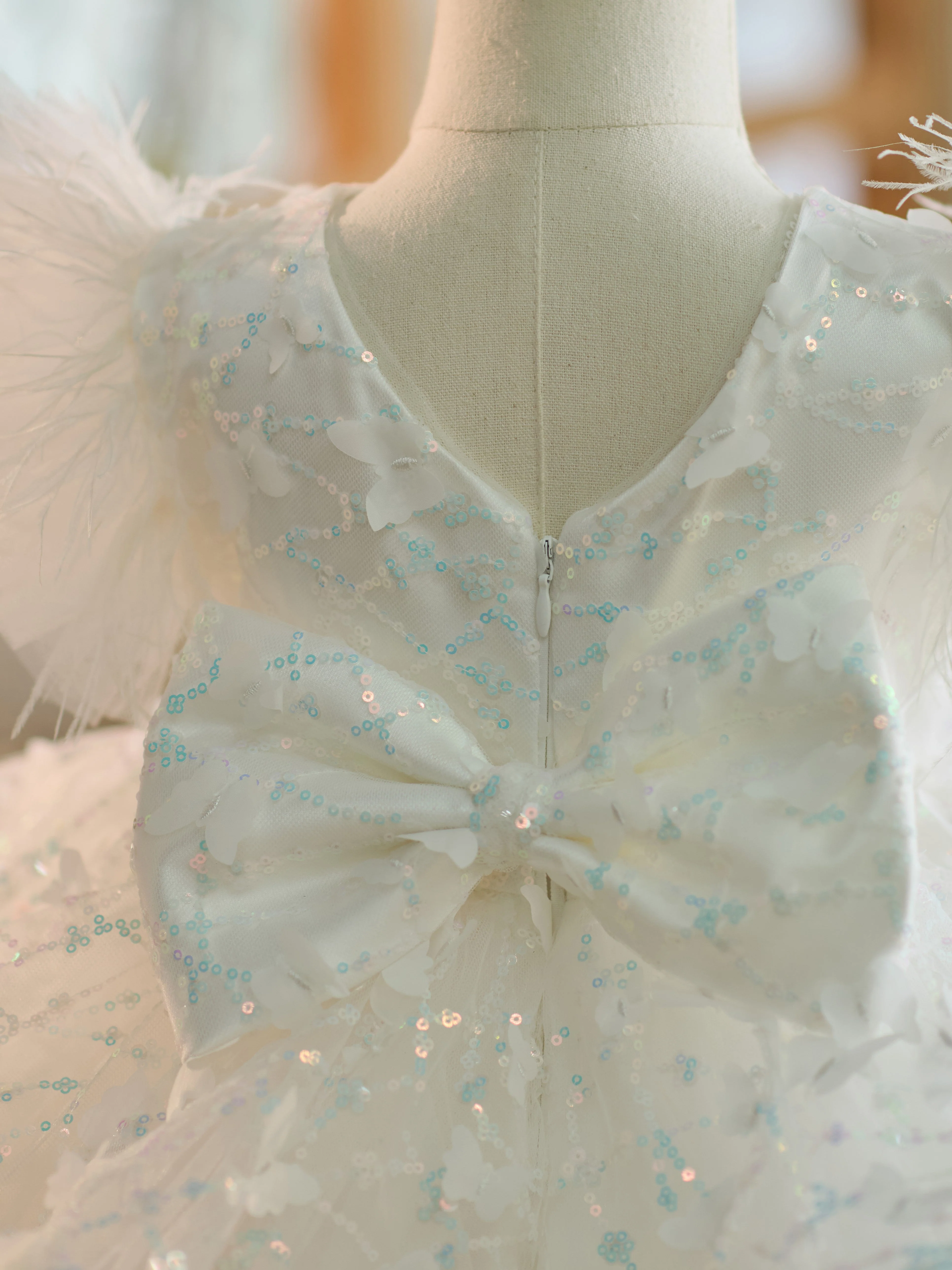 Sequins Tulle Knee-length 1st Birthday Party Dress - Image 4