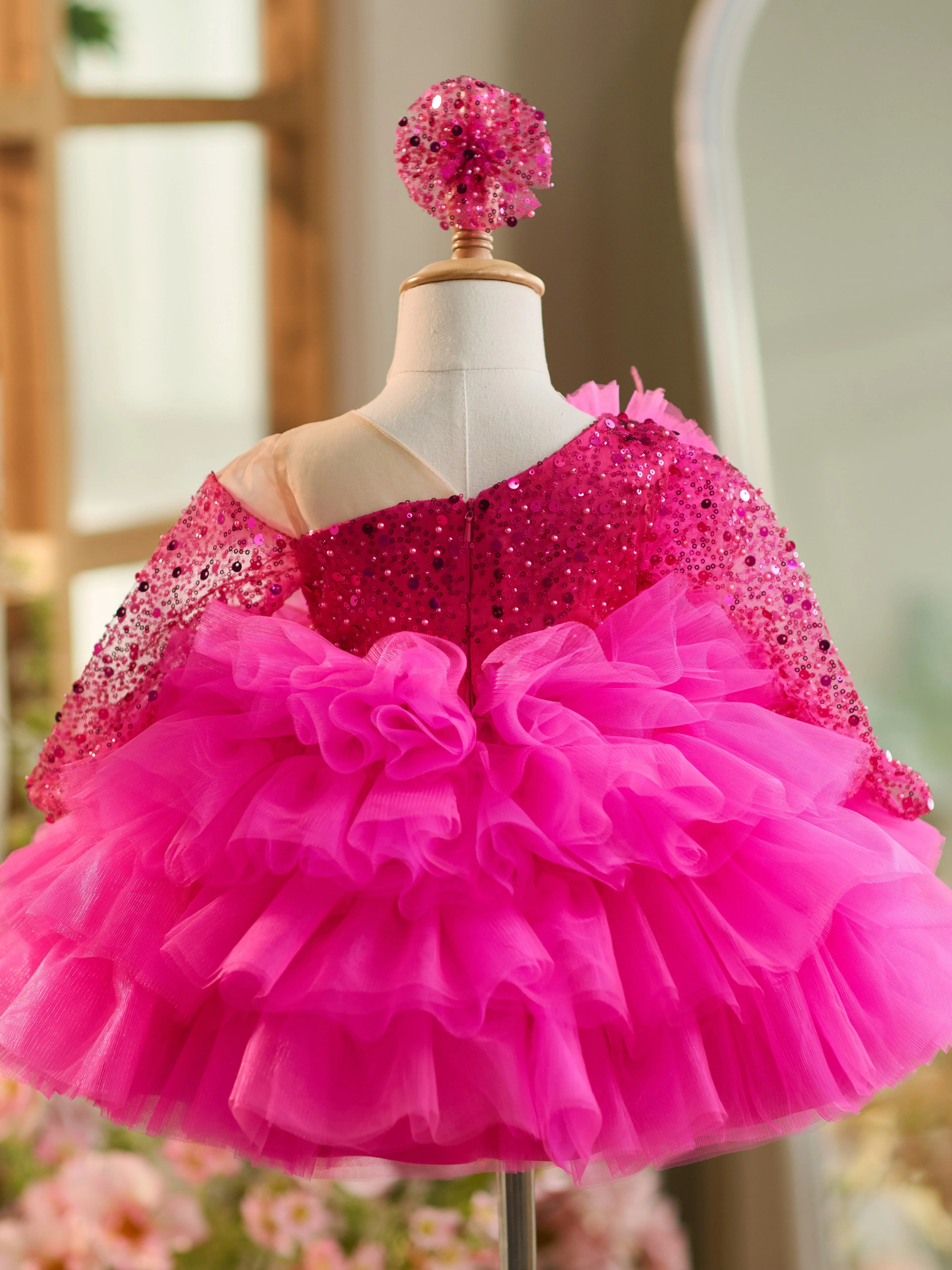 Sequins Tulle Knee-length Baby Girl Dress - Image 3