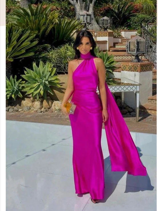 Sheath/Column Halter Floor-length Prom Dresses - Image 6