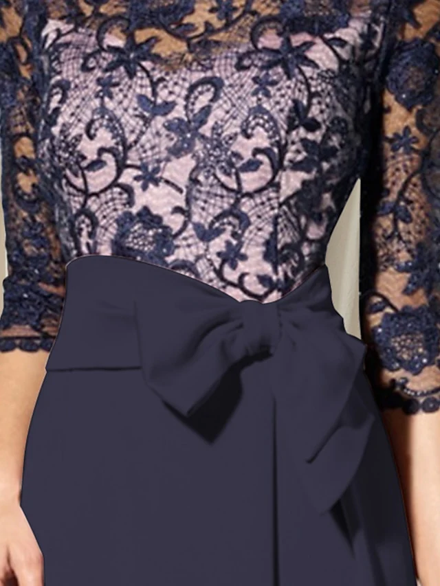 Sheath/Column Jewel Neck Floor-Length Mother of the Bride Dresses - Image 2