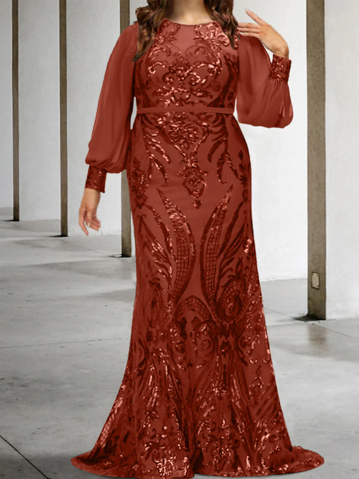 Sheath/Column Mother of the Bride Dresses with Sequins - Image 59