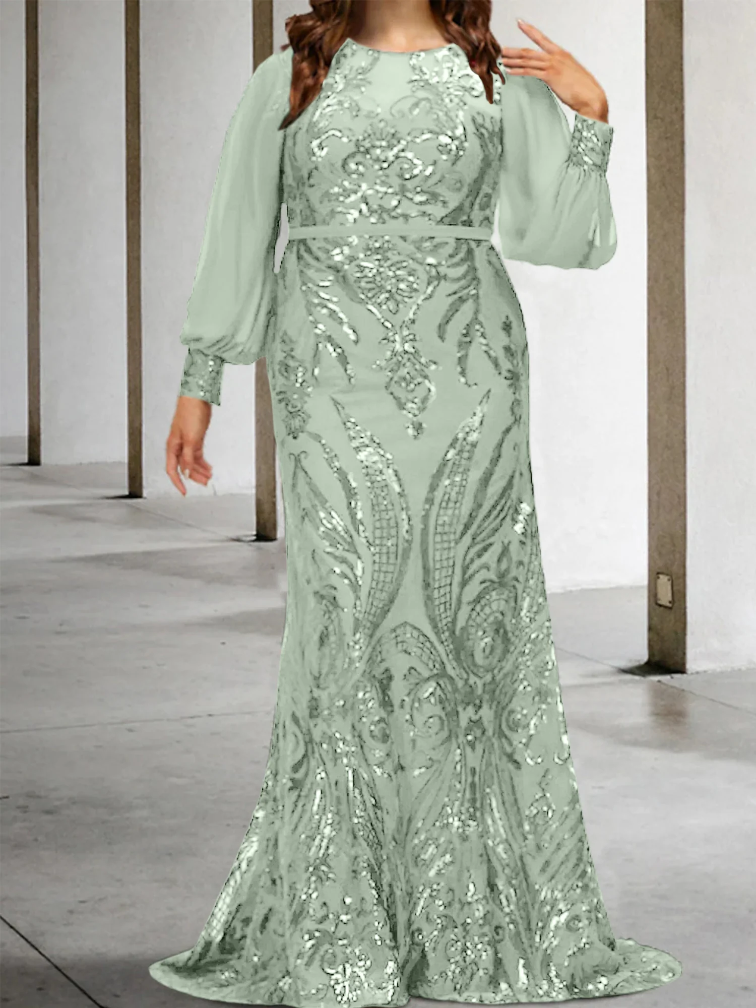 Sheath/Column Mother of the Bride Dresses with Sequins - Image 60
