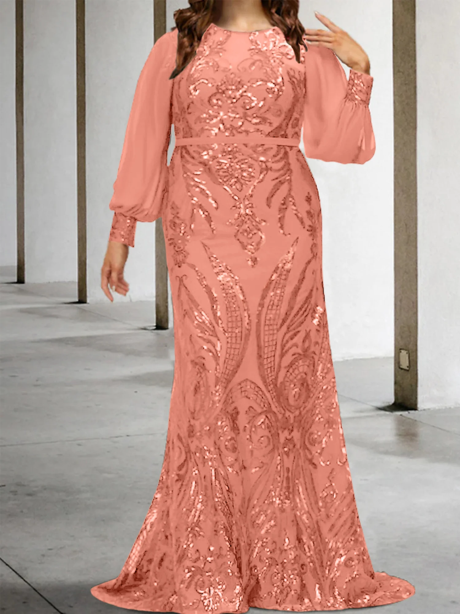 Sheath/Column Mother of the Bride Dresses with Sequins - Image 61