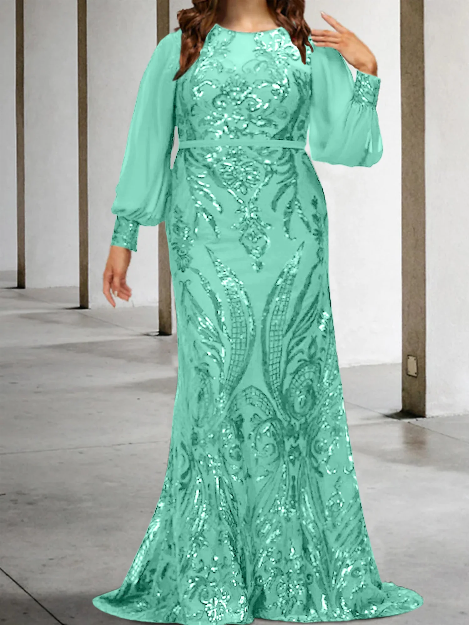 Sheath/Column Mother of the Bride Dresses with Sequins - Image 65