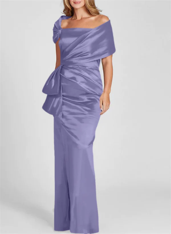 Sheath/Column Off-the-Shoulder Floor-Length Mother of the Bride Dresses - Image 33