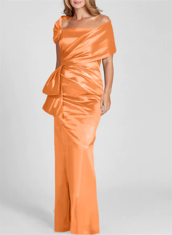Sheath/Column Off-the-Shoulder Floor-Length Mother of the Bride Dresses - Image 39