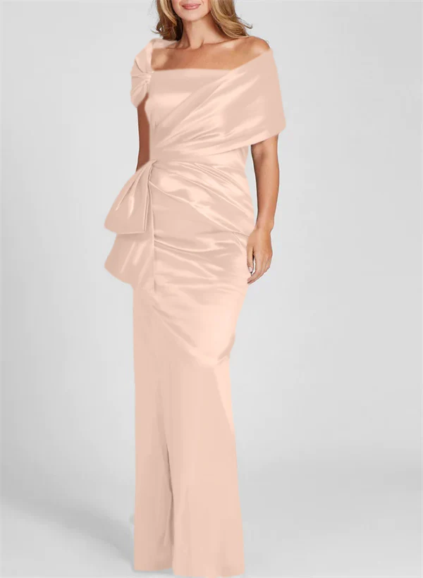 Sheath/Column Off-the-Shoulder Floor-Length Mother of the Bride Dresses - Image 42