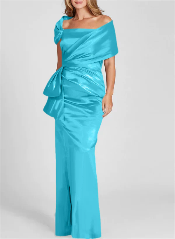 Sheath/Column Off-the-Shoulder Floor-Length Mother of the Bride Dresses - Image 45