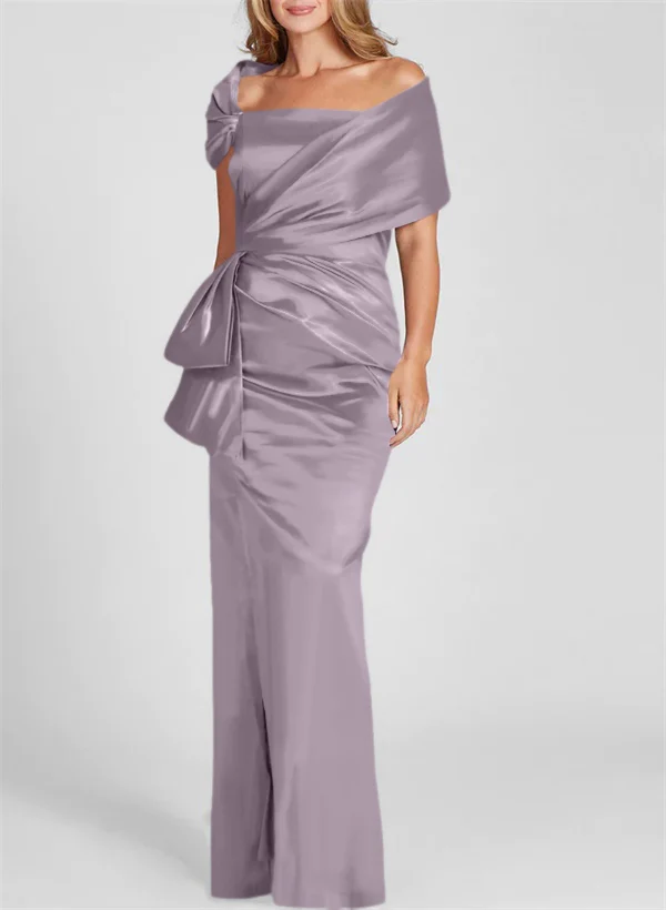 Sheath/Column Off-the-Shoulder Floor-Length Mother of the Bride Dresses - Image 58