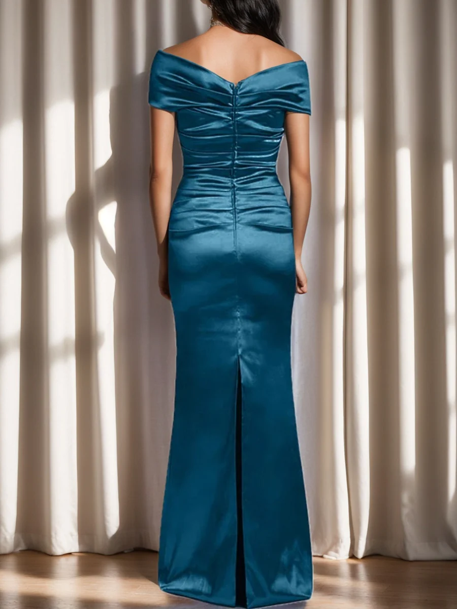 Sheath/Column Off-the-Shoulder Mother of the Bride Dresses - Image 4