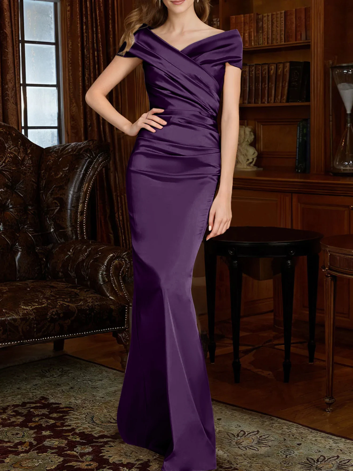 Sheath/Column Off-the-Shoulder Mother of the Bride Dresses - Image 52