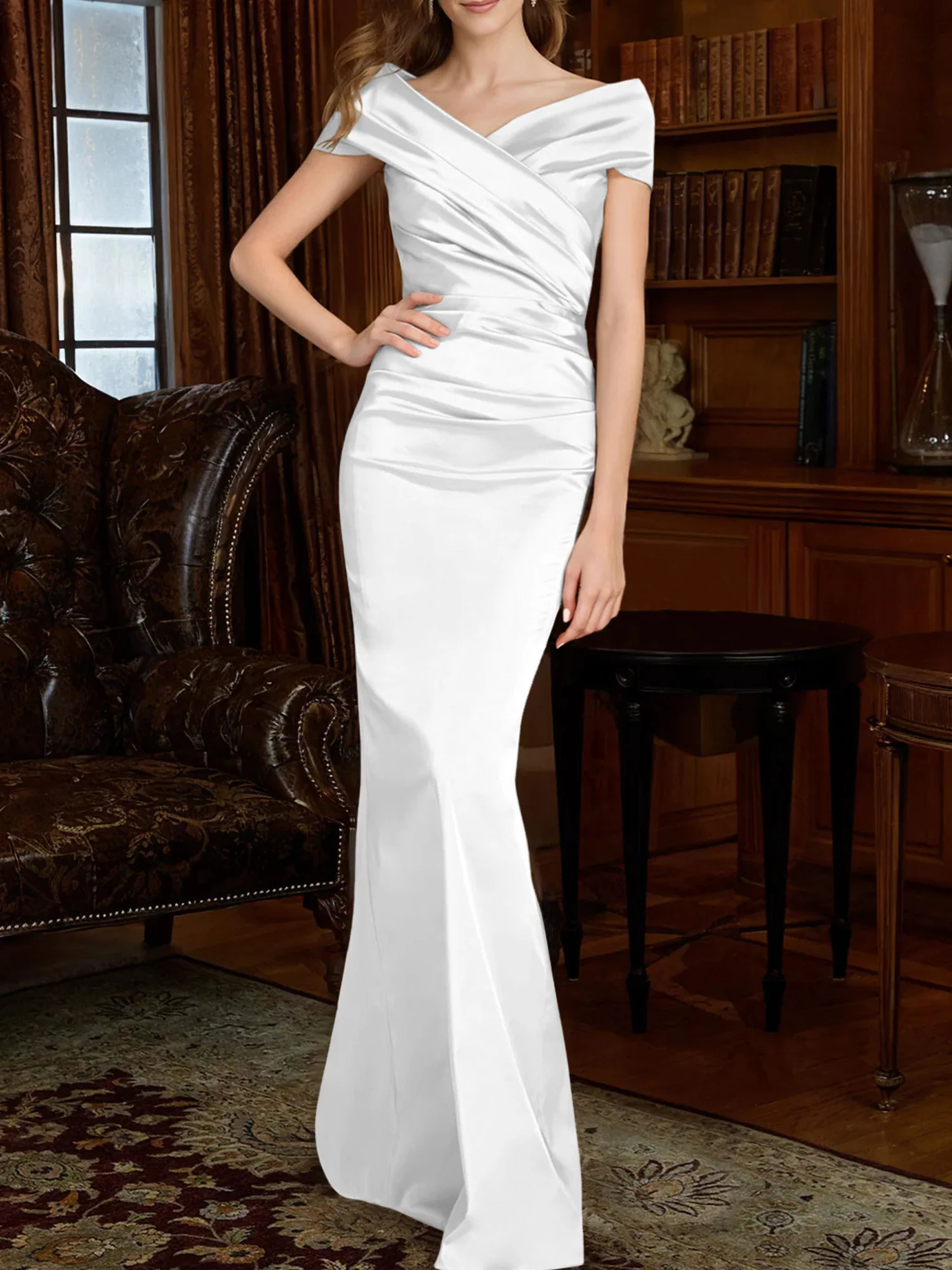 Sheath/Column Off-the-Shoulder Mother of the Bride Dresses - Image 68