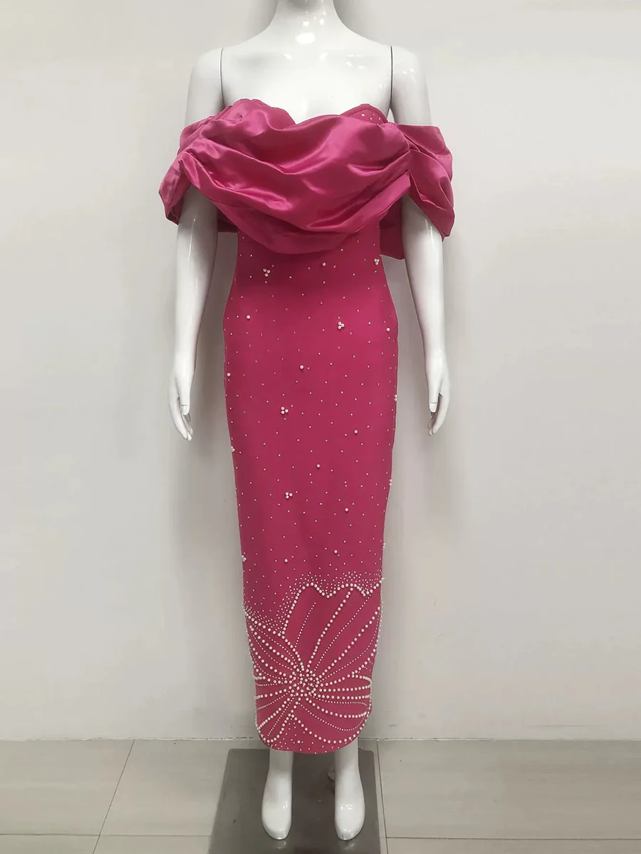 Sheath/Column Off-the-Shoulder Sleeveless Evening Dresses with Crystals & Ruffles - Image 10