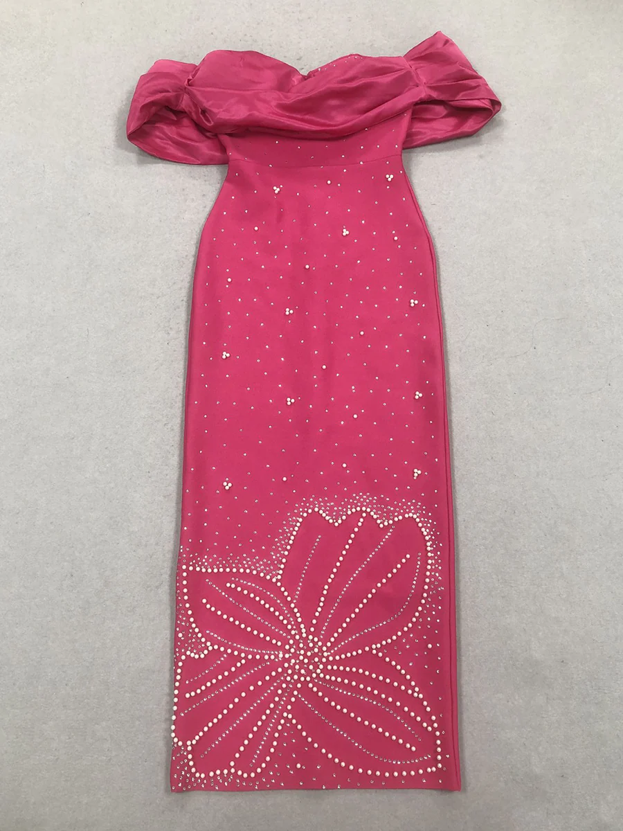 Sheath/Column Off-the-Shoulder Sleeveless Evening Dresses with Crystals & Ruffles - Image 13
