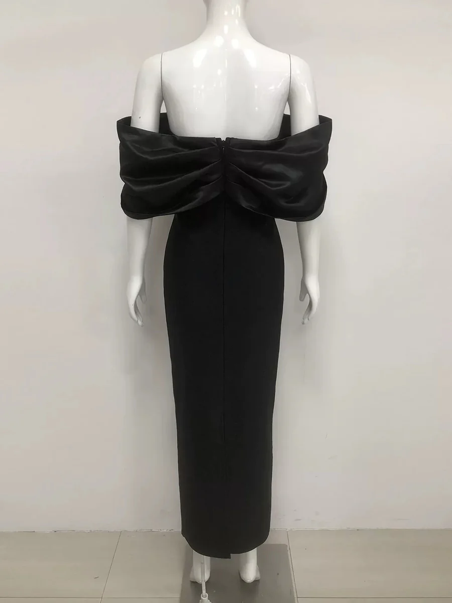 Sheath/Column Off-the-Shoulder Sleeveless Evening Dresses with Crystals & Ruffles - Image 3