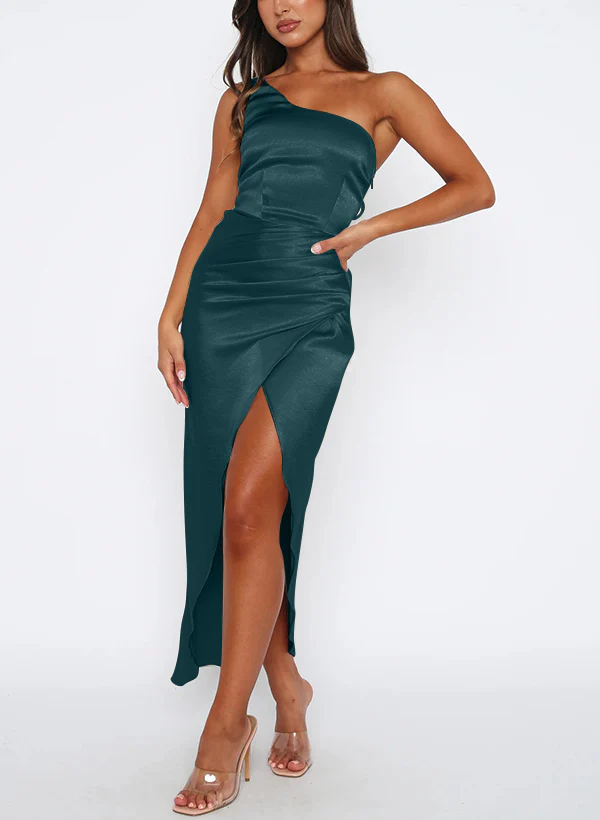Sheath/Column One-Shoulder Ankle-Length Long Bridesmaid Dresses - Image 17
