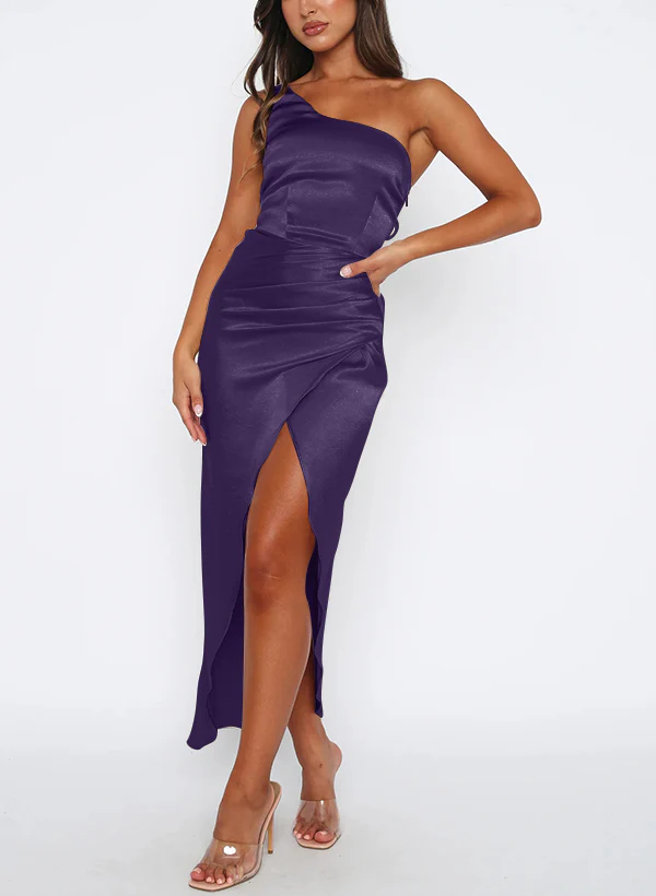 Sheath/Column One-Shoulder Ankle-Length Long Bridesmaid Dresses - Image 22