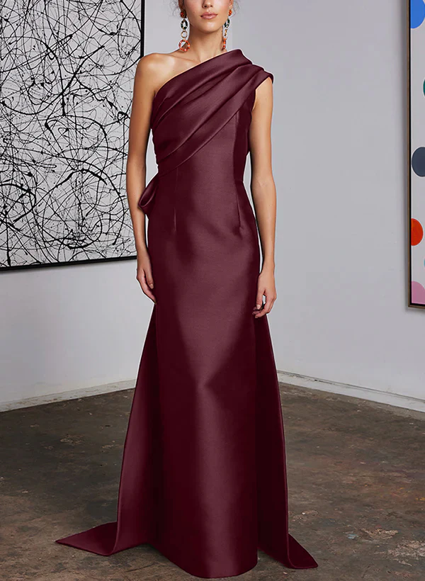 Sheath/Column One-Shoulder Mother of the Bride Dresses - Image 11